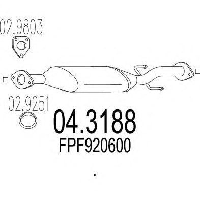 MTS 04.3188 Catalytic Converter